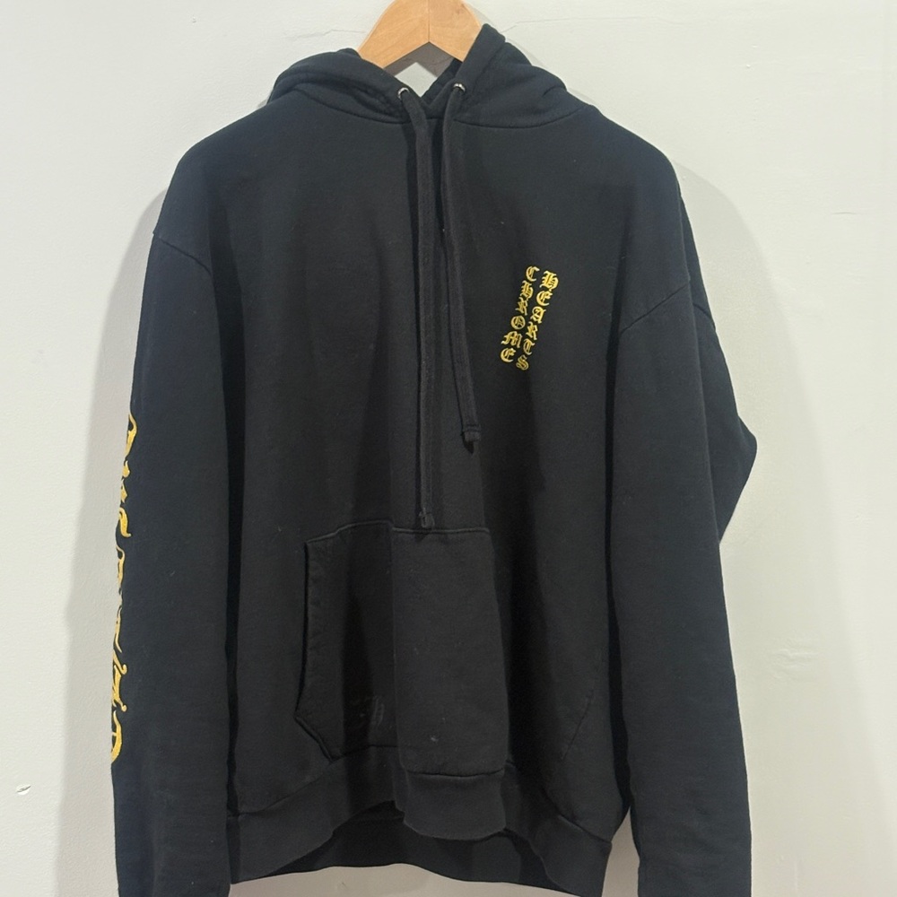 Chrome Hearts Black Hoodie with Yellow Accents